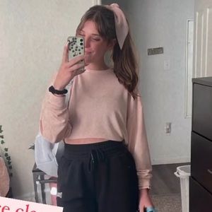 Fabletics super soft and stretchy cinch bottom sweater